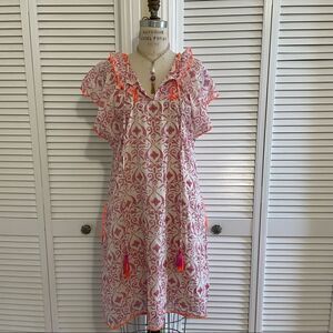 PLACE DU SOLEIL, PINK FRILLY DRESS SZ-M NWT!